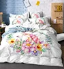 home kids luxury 3D printed cartoon unicorn linen fabric for bedding set