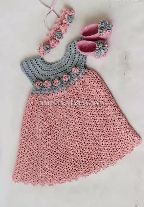 手作り編み物女の子かぎ針編みドレス靴セット夏の子供服子供ドレス Buy 編み女ドレス ベビー少女の冬のドレス かぎ針編み子供ドレス Product On Alibaba Com