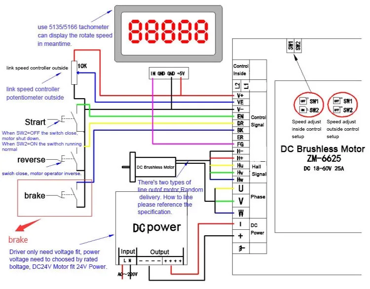 Brushless dc controller 36v схема подключения