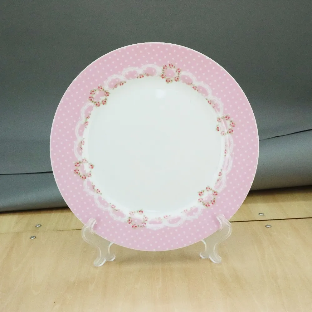 10.5" 11" 12" Inch Korea Exquisite Serveware Custom Printing Wholesale Super White Round Ceramic