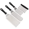 Stainless Steel Metal Spatula Set Griddle Scraper Flat Spatula Pancake Flipper Hamburger Turner
