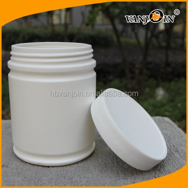 135mm Height HDPE Round Protein Powder Storage Jar Black Canister With Lid