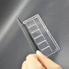 Rectangular Shaped 6 Wells With Brush Space Clear Base Black Lid Empty Makeup Eyeshadow Blush Lips Palette