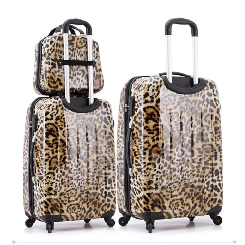 leopard suitcase set