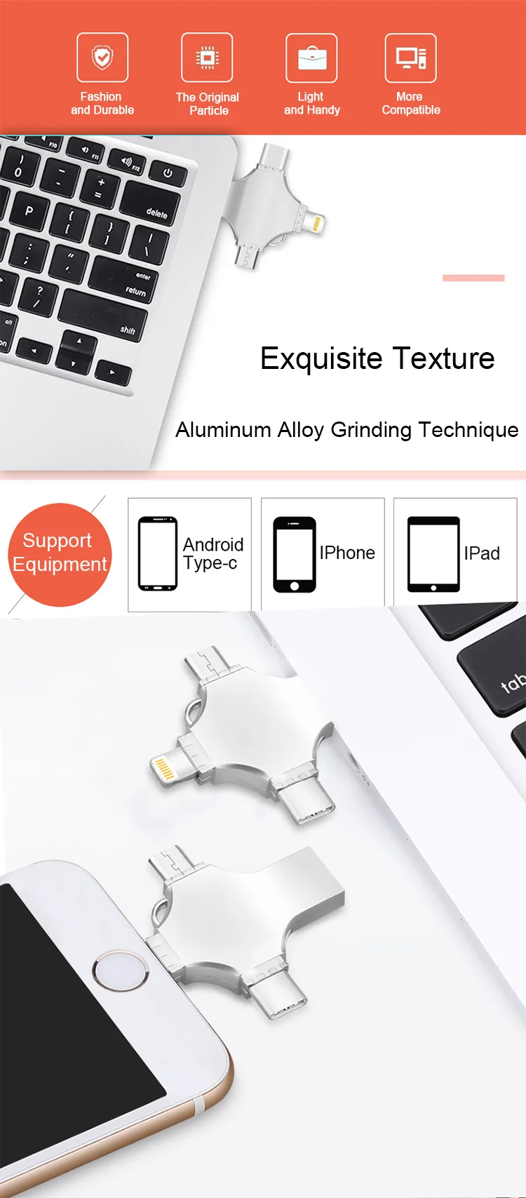 Best pice USB Key,metal key usb flash,OTG 4 IN 1 OTG USB flash driver - ANKUX.COM