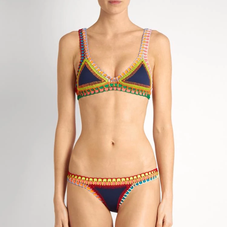 crochet trim swimsuit