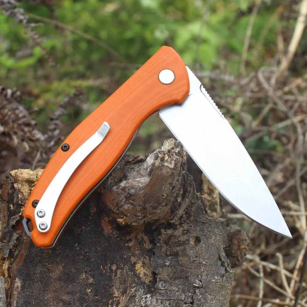 Orange Folding Knife Tactical Ball Bearing G-10 Handle Edc Cuchillo 