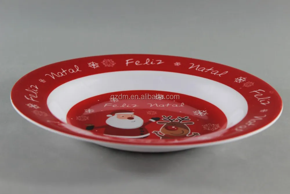 Xmas Theme Print Melamine Soup Plate 10 Inch