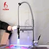 High quality and cheap brass chromed cupc spray pull out led kitchen faucet