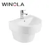 China wash hand basin ceramic wall hang basin pedestal sink wall mounted basin