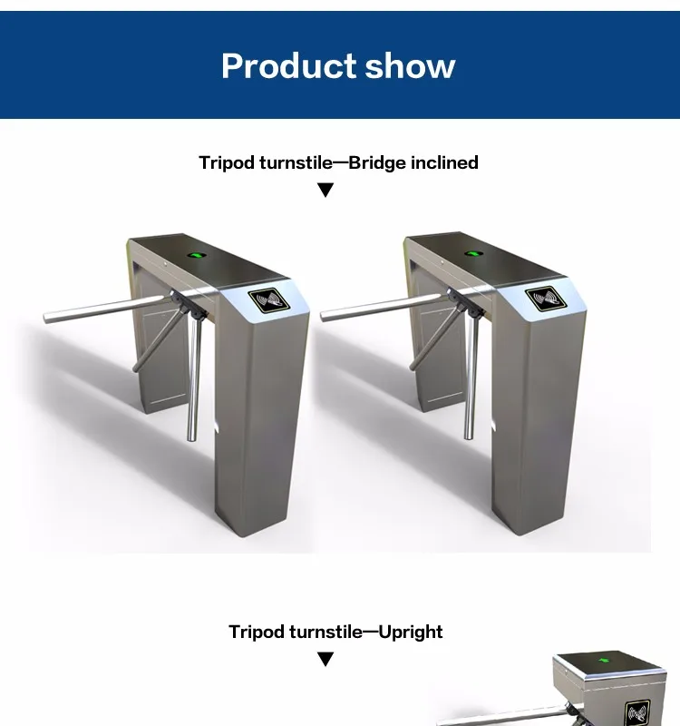 Qr Bar Code Entrance Tripod Barrier Rfid Card Reader Security Turnstile