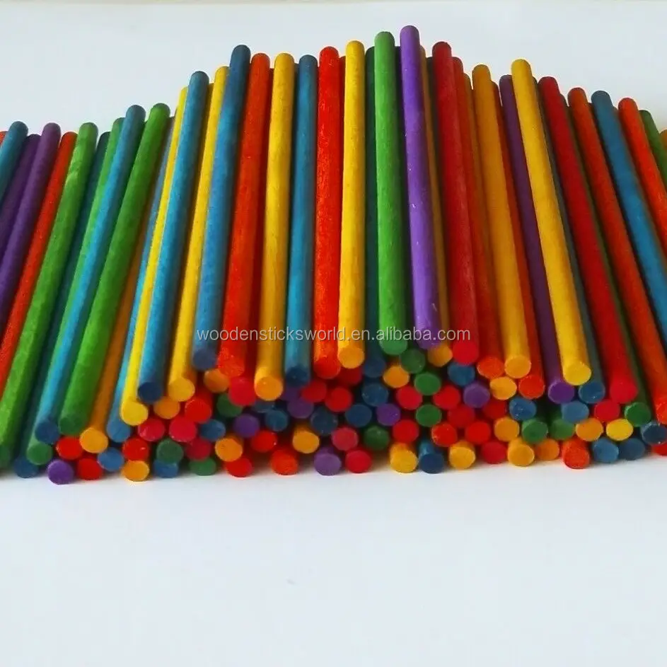 Round Wooden Craft Sticks/wooden Circle Dowel/wooden Ice Cream Sticks