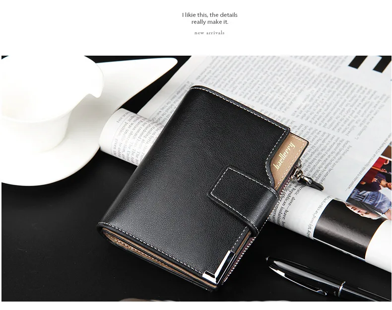 Baellerry Hot Selling Pu Leather Short Style Zipper Wallets For Men ...