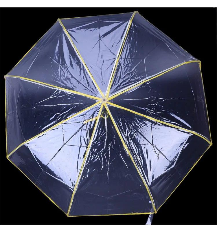 透明3折全自动塑料一次性pvc透明伞