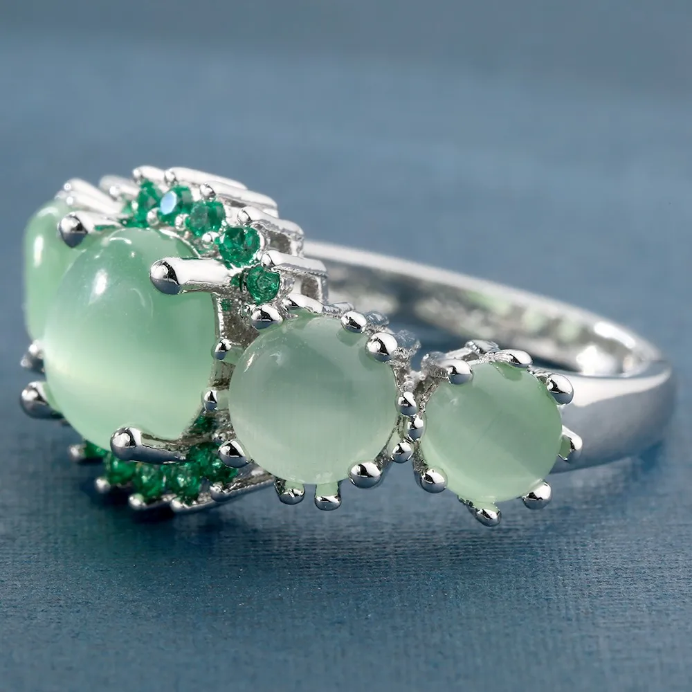 Wholesale Birthday Gift Jade Ring Luxury Beautiful Girl Wedding Ring