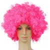 Hot Sale Football Sports Fan Wig Crazy Party Cheap Colorful Synthetic Afro Wig