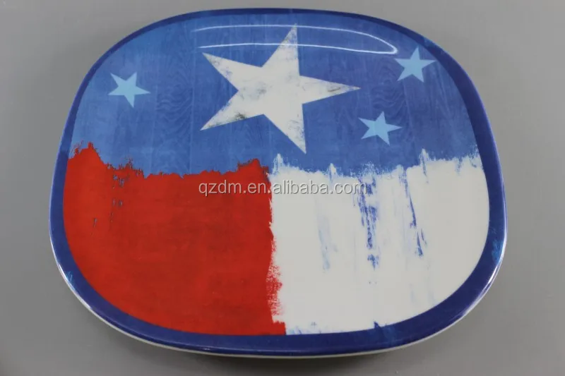 Square melamine dinner plate 8-11"