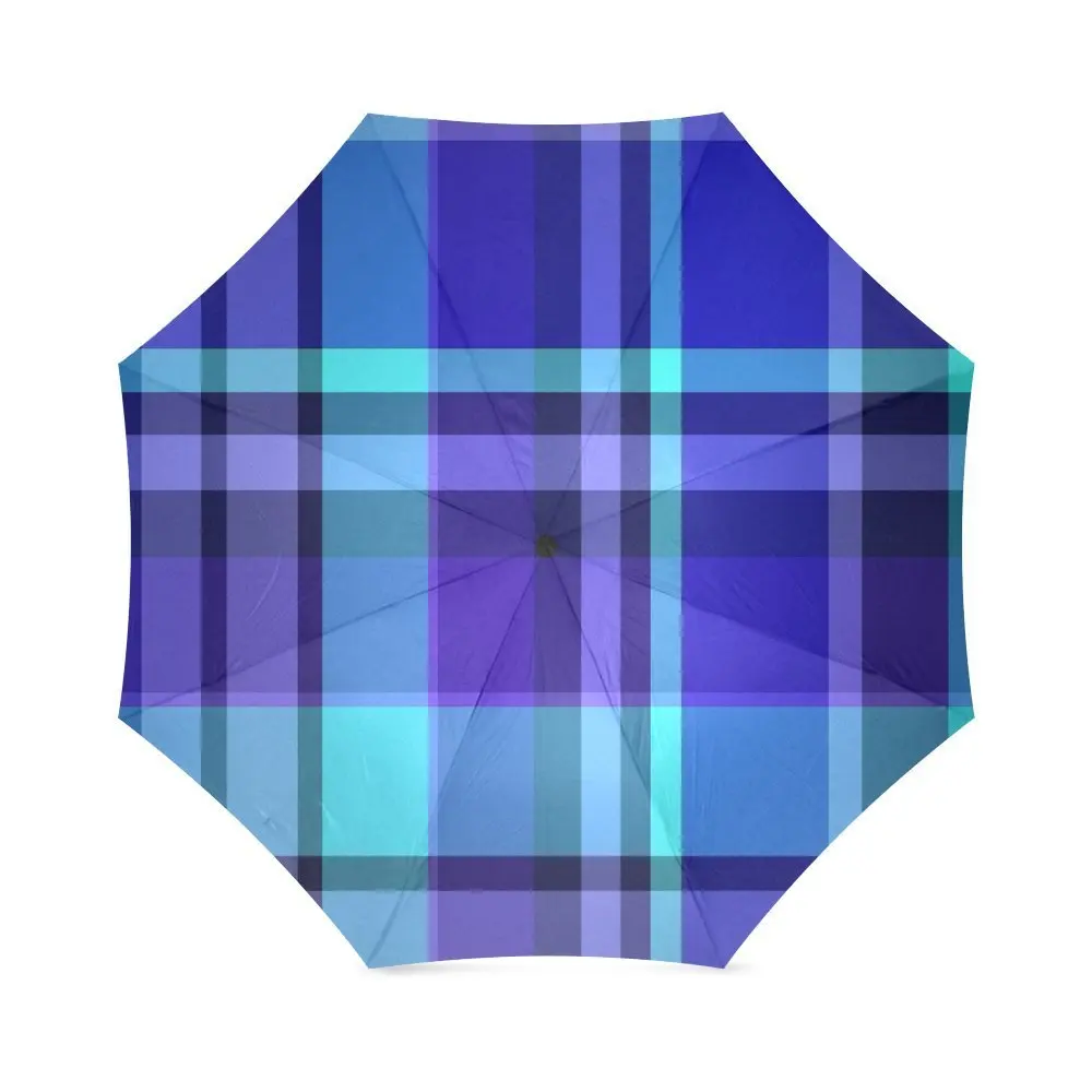 Custom Scottish Tartan Plaid Pattern Compact Travel Windproof Rainproof Foldable Umbrella
