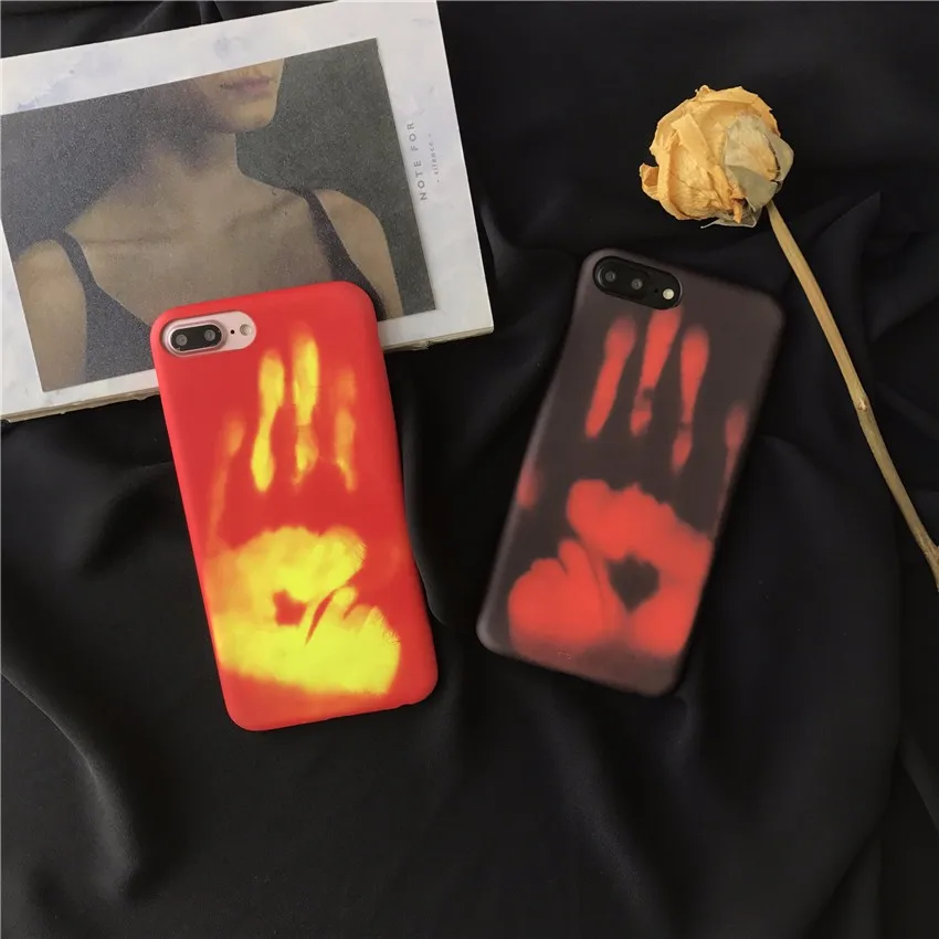 NEW Creative Top selling products thermal induction heat sensitive discoloration color changing For iphone 6 6 plus 7 7 plus