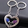 engraved Logo Kirsite Gift Metal Keyfob key ring customized true love heart rose metal key chain