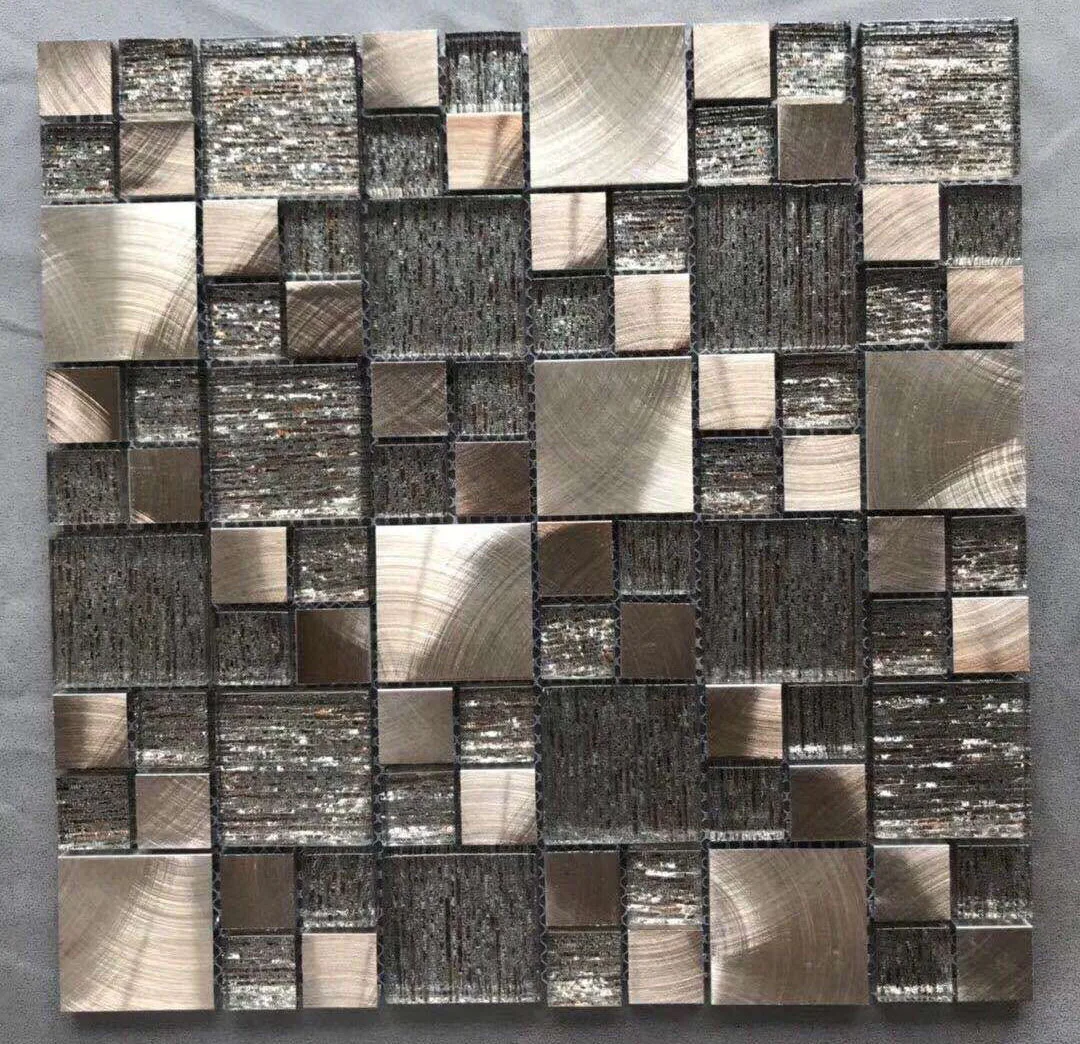 Elegance Home Decoration Metal Mosaic Wall Paper 3D Gold Mosaic