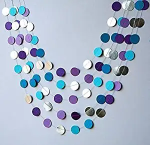 Blue silver garland, Metallic garland, Wedding decoration, Wedding garland, Shimmer garland, Paper garland, KM-C-0003, Wedding decor