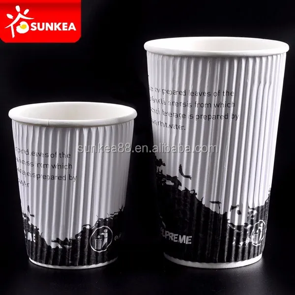 4oz 8oz 12oz Ribbed Insulated Coffee Paper Cup With Lid Buy Ribbed