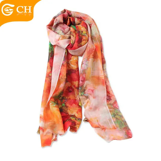 printed fashion office ladies handmade wool scarf