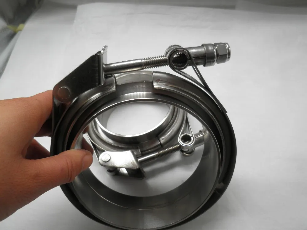 3.0inch titanium v band clamp Flange set with two titanium gr2 flange and one pcs ss 304 pipe clamp