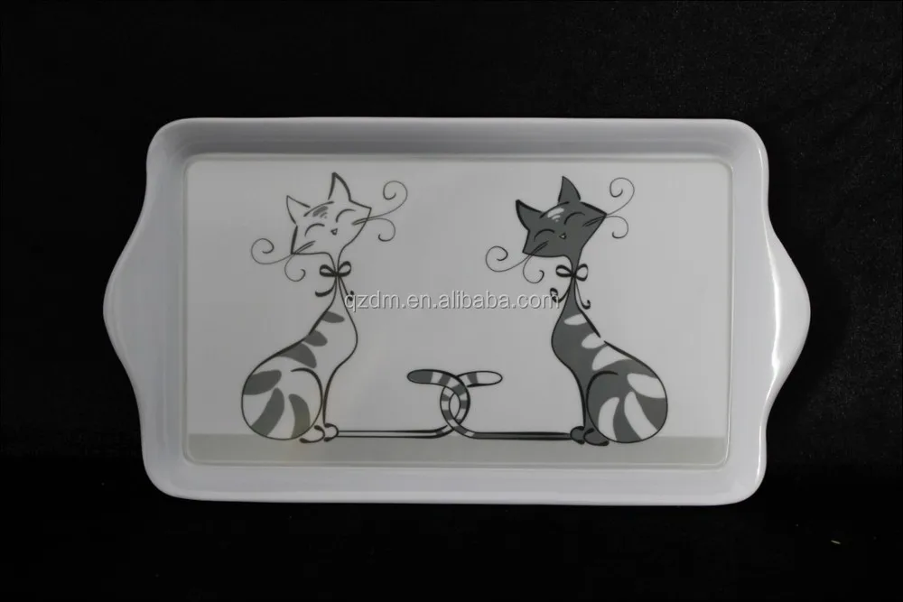 Plastic Food Tray Melamine Samll Tray With Handle