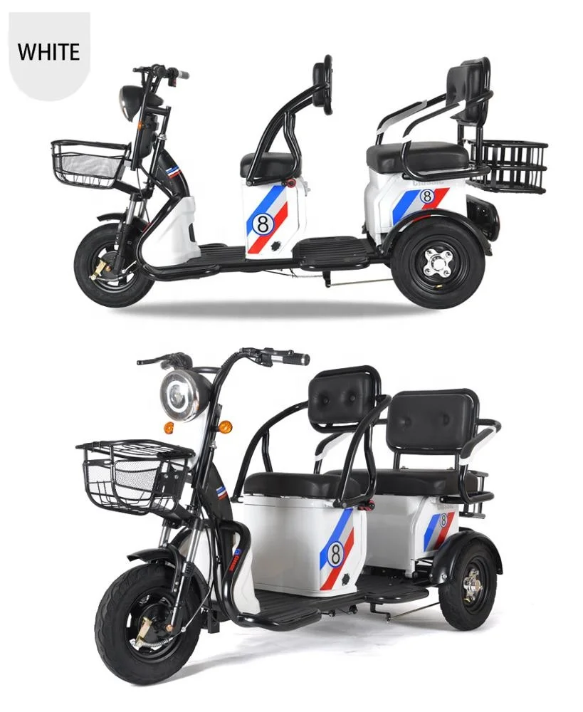 500w Electric Elderly Tandem Tricycle For Adults Adults Leisure