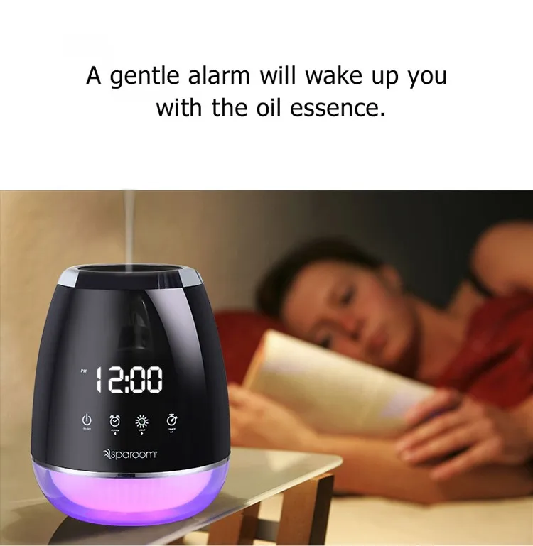2017 best price ultrasonic aromatherapy diffuser/Alarm Clock air humidifier with 1 year warranty