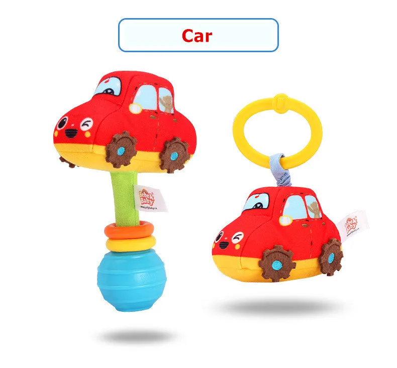 Cartoon Vehicle Car Jitter Baby Car Seat Toy Stroller Rattle Wholesale