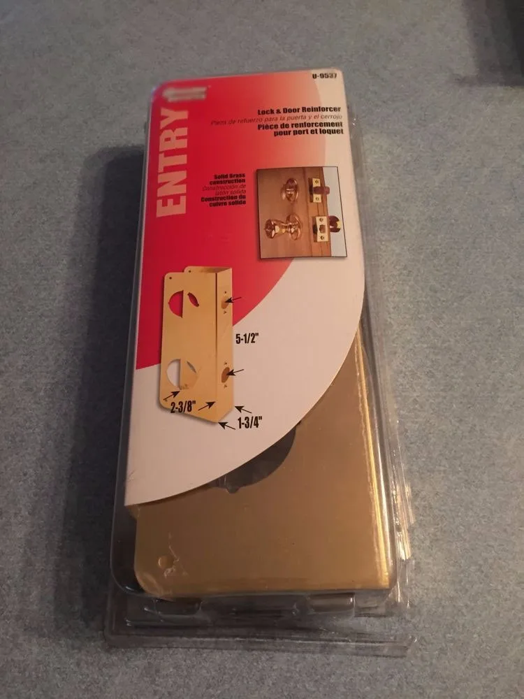 Satin Steel Wraparound Door Reinforcement Plate For Cylindrical Door