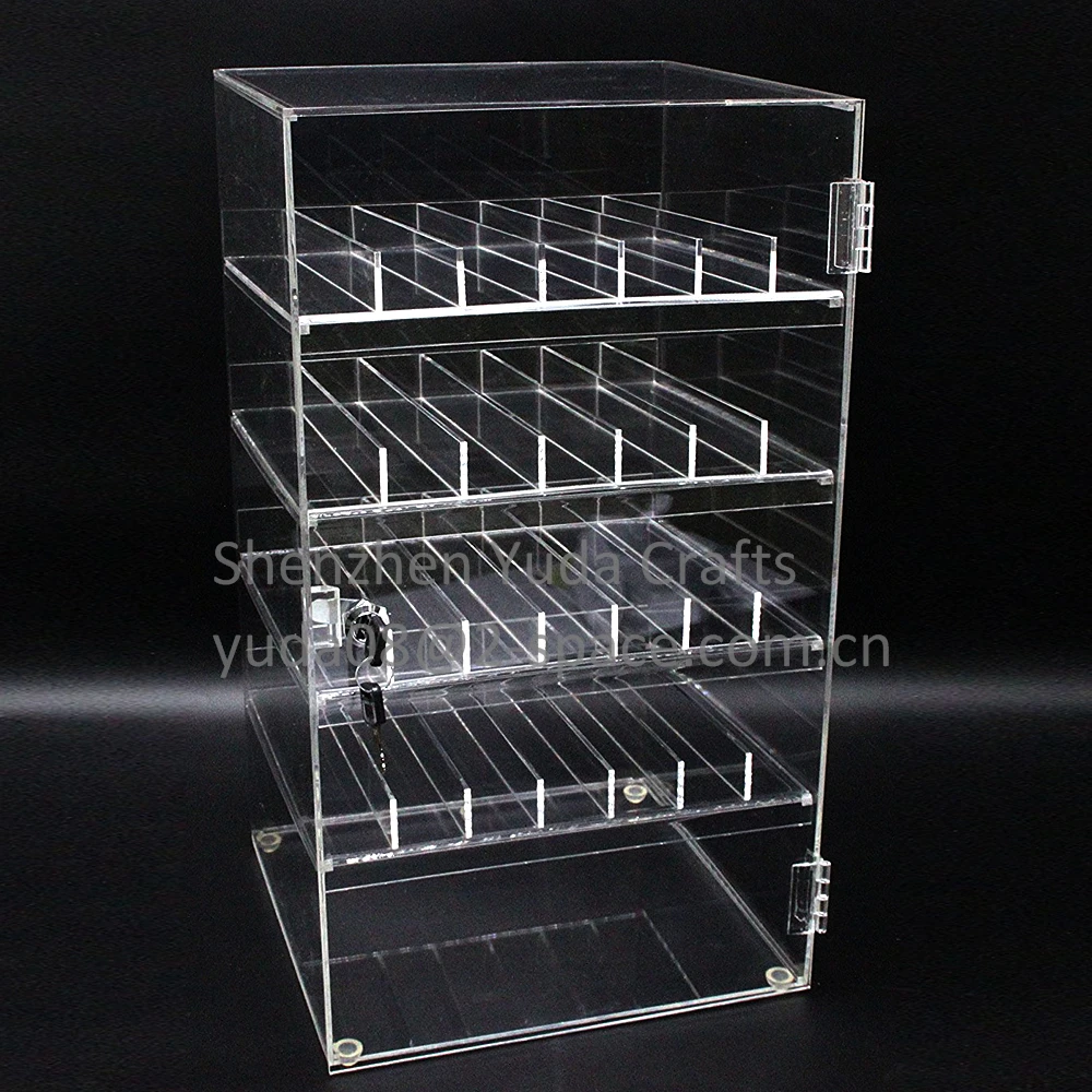 Clear Nail Polish Display Acrylic Locking Perspex Cosmetic Case