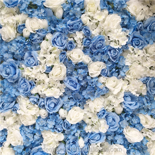 Customized Artificial Silk Wedding Roll Up Flower Wall Rose Backdrop
