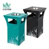 DB-49 Large Four Opening Square Trash Bin Garbage Can, Stylish Public Square Litter Rubbish Bin Commerical Square Garbage Bin