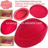 Wholesale woman felt airline pilot hats wool fedora Red lana female cap 100%wool felt wear for airline clothes/railway/hotel