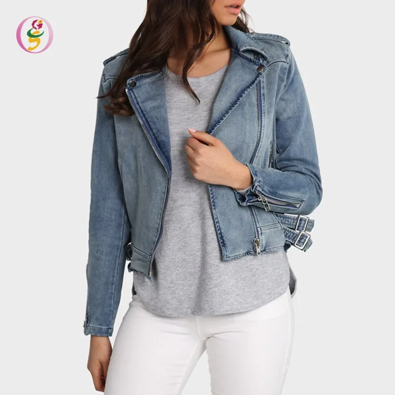 women's denim coats & jackets with zipper