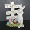 Easter crafts road sign cute white bunny decorations