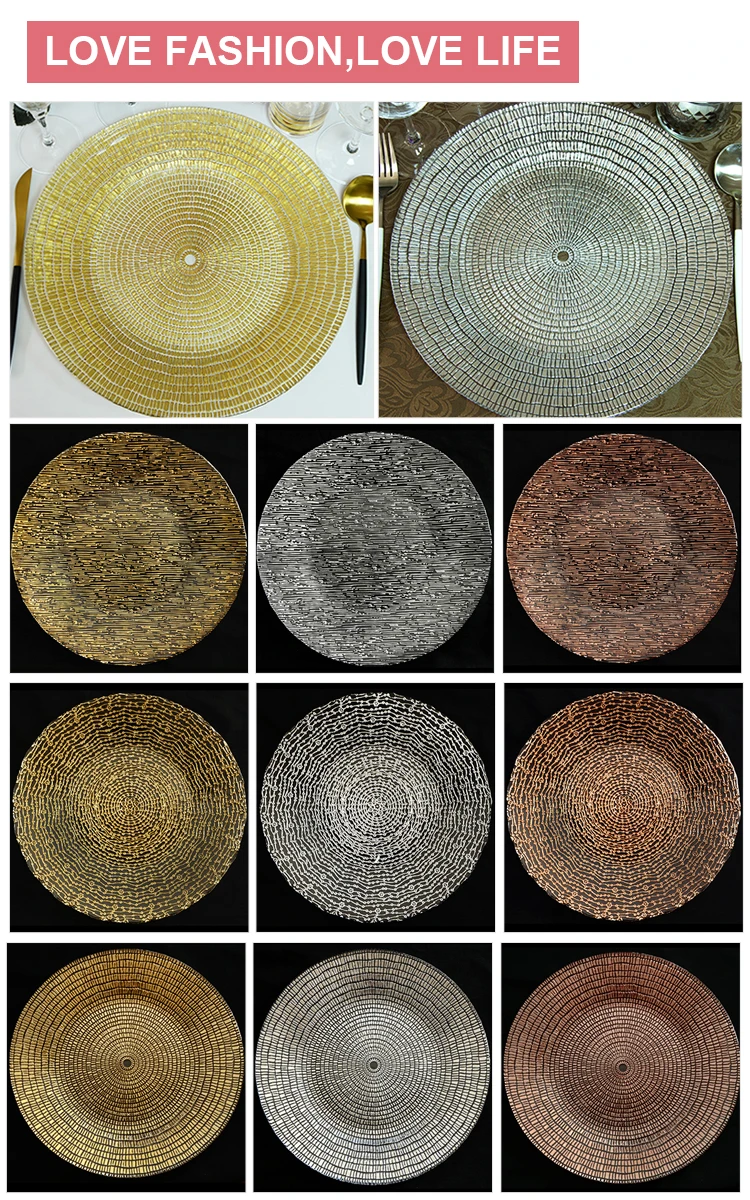 Silver Wedding Embossed Glass Charger Plates Buy Silver Charger Plates Wholesale,Wedding