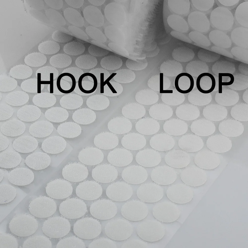 20mm Diameter Adhesive Hook And Loop Dots Sticky Back Heavy Duty Self