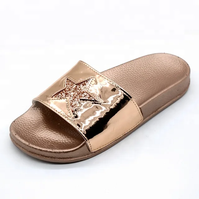 New Fashion Girls Bright Swan Sequins Beach Custom Logo Slide Sandals (2).jpg