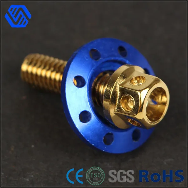 Wheel Hex Flange Allen titanium bolt with colored washer