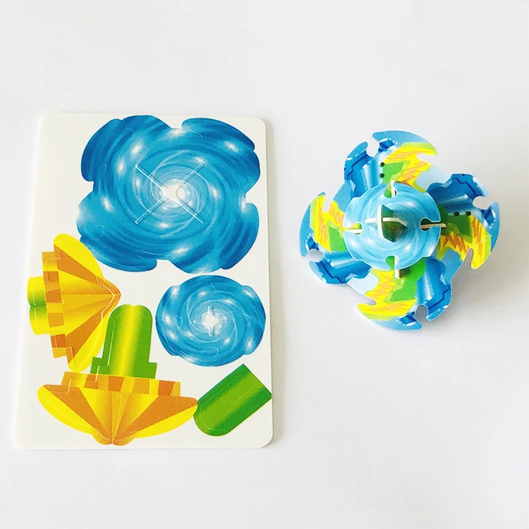 促销礼品迷你塑料 pp 旋转顶级玩具拼图卡为孩子们
