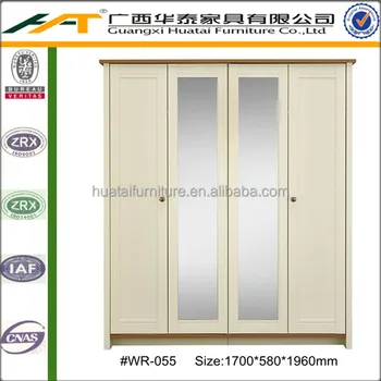 Cream And Rustic Oak Effect 4 Door Wardrobe