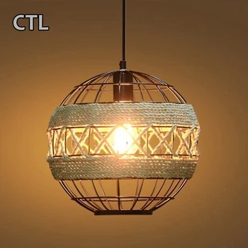 Vintage Hemp Rope Hanging Metal Cover Ceiling Light Guzhen Chandelier Buy Home Decor Chandelier Light Personalized Woven Hemp Rope Pendant Lighting