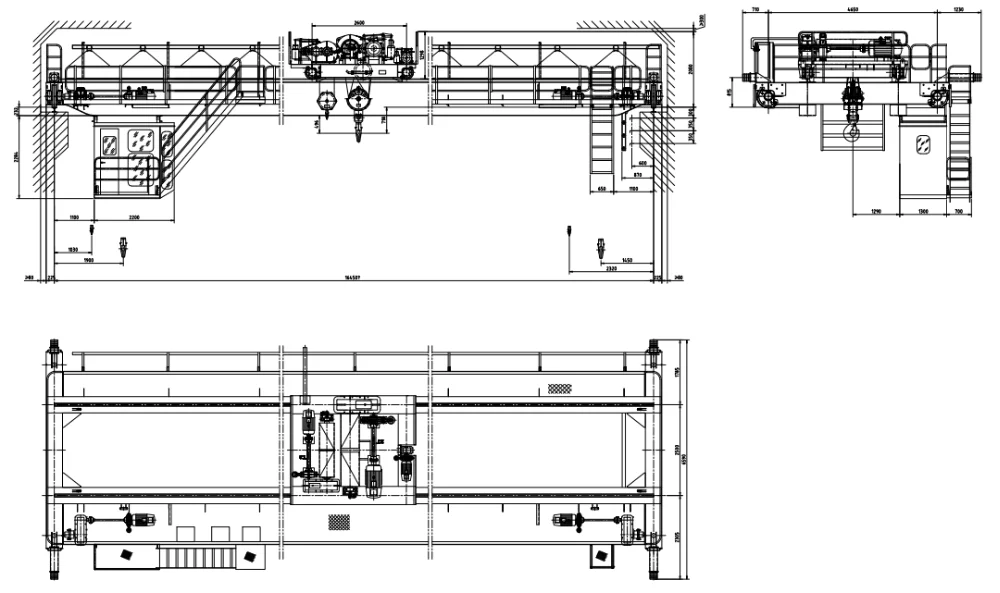 Top sale heavy duty double girder overhead bridge crane 25 ton with electric trolley