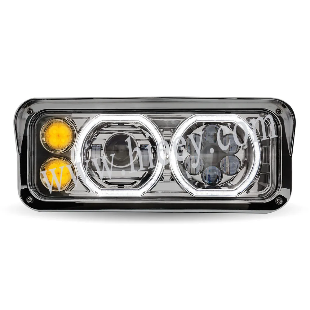 Universal Chrome Led Projector Headlight Assembly With Auxiliary Halo Rings,Passenger Side Buy