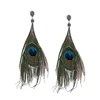 High quality stock fashion jewelry peacock feathers earrings wholesale
